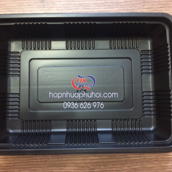 Hộp nhựa 1 ngăn đế đen nắp trong kèm nắp HS6 cao cấp, tiện lợi